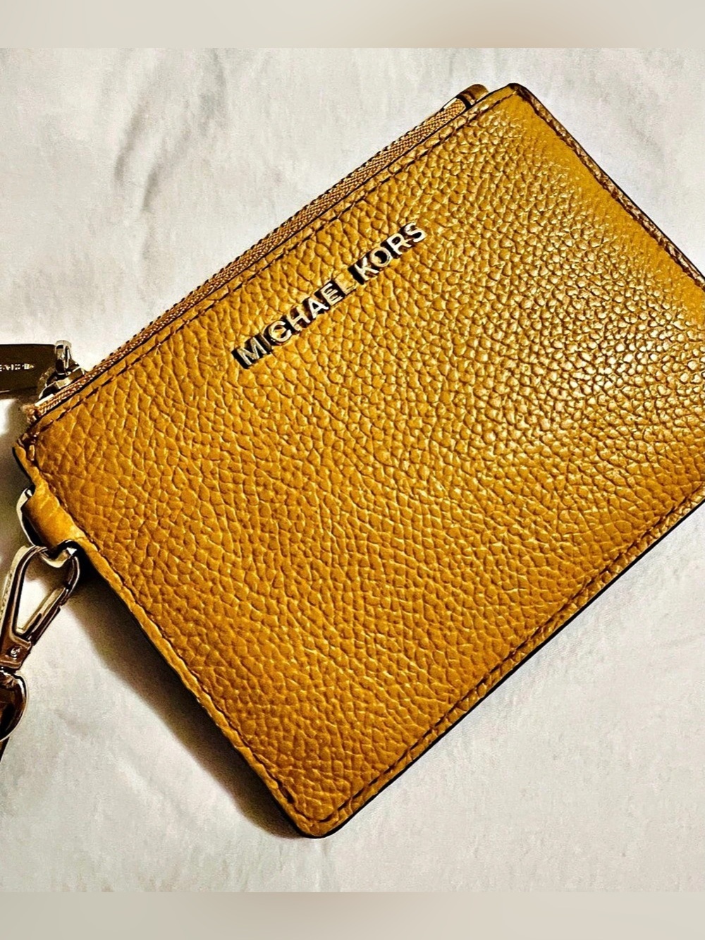 Michael Kors Jet Set Travel Small Top Zip Coin Pouch in Mustard Yellow